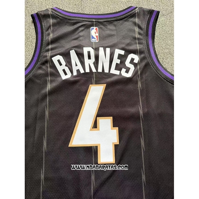 Camiseta Toronto Raptors Scottie Barnes #4 Ciudad 2024-25 Negro